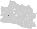 Map of West Java highlighting Sukabumi City